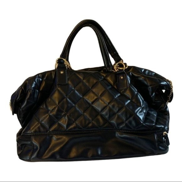 Handbags - Quilted Faux Leather Overnight Bag